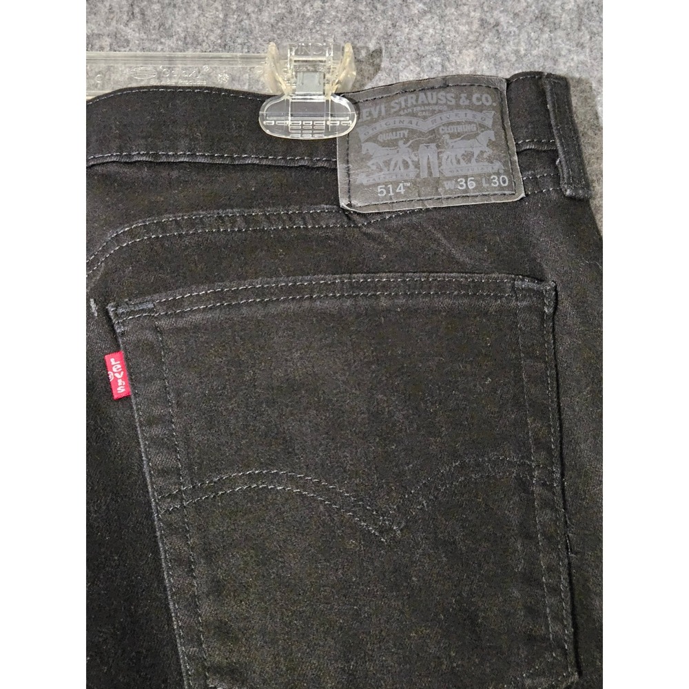 Levis 514 Mens Black Straight Fit Jeans 36x30 - Picture 6 of 8